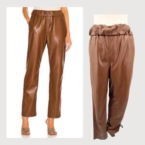 Anine Bing Colton Leather Look Track Pants M